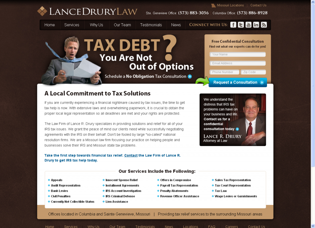 Lance Drury Law Website by Prime Concepts Group
