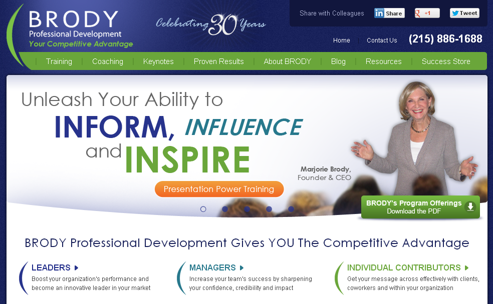 BRODY Professional Development's Three Homepage Funnels Use Target Marketing