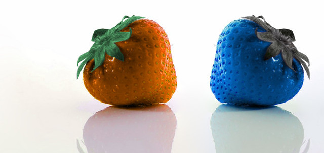 Blue or red strawberry?