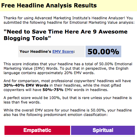 EMV Headlines Analyzer Blog Tool